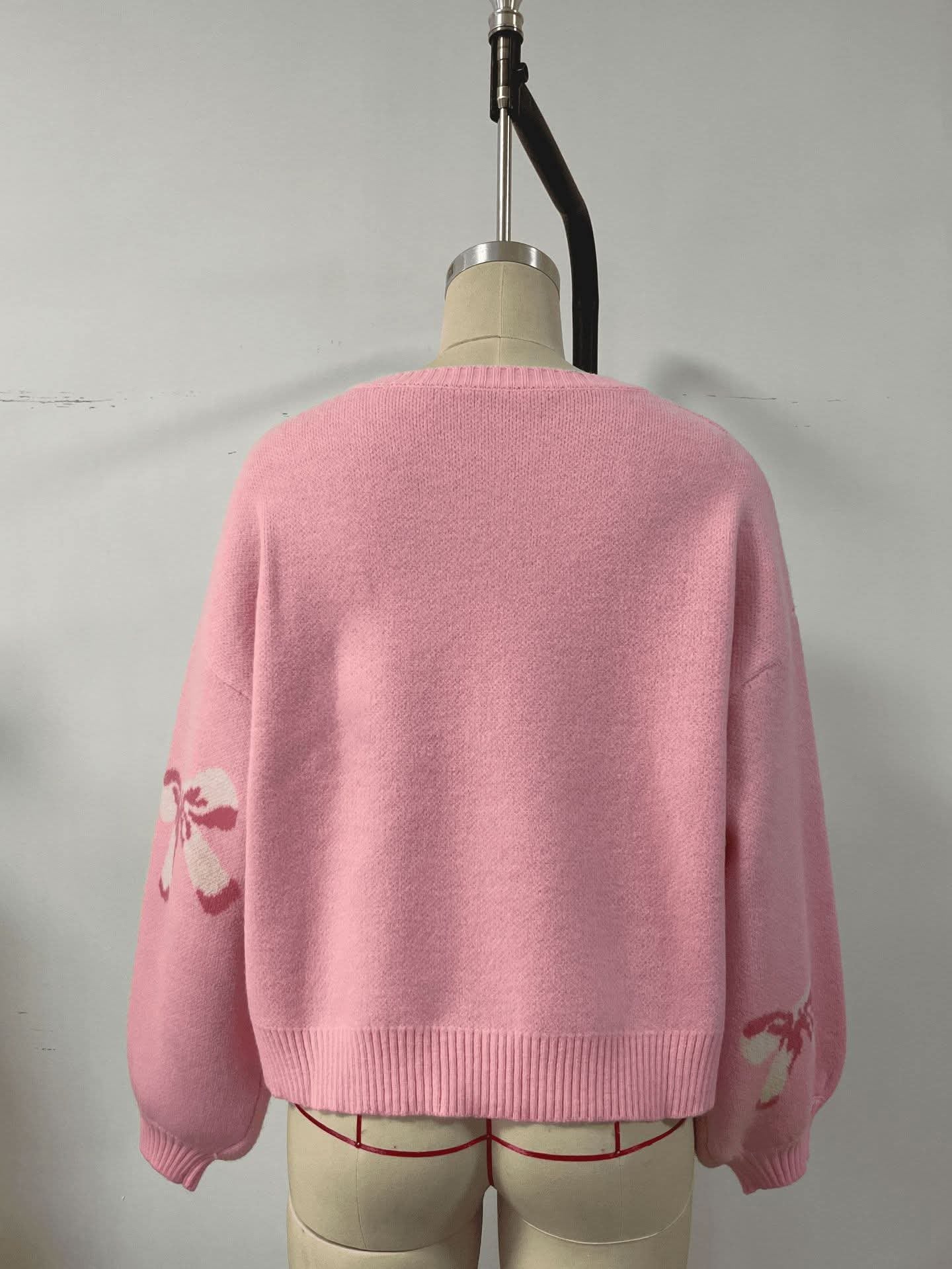 Bows Jacquard Knit Sweaters