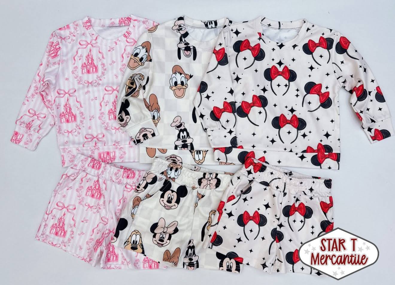 Custom Kids Waffle Long Sleeve + Shorts Set