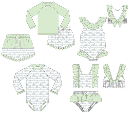 Watercolor Fish Swim Collection - ETA late April