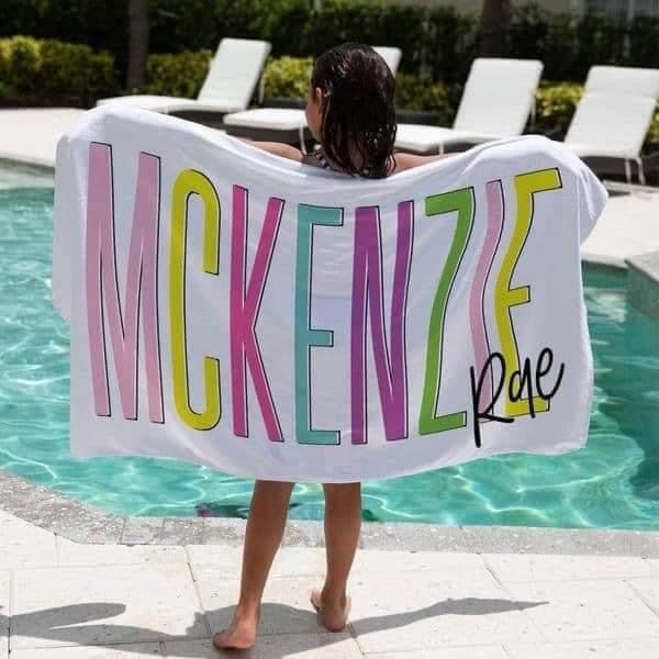 Dopamine Color Personalized Beach Towel