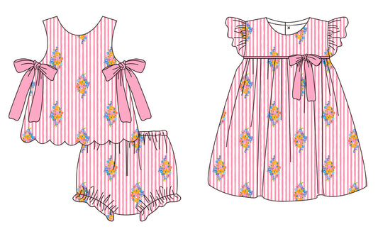 Pink Floral and Stripes Collection - ETA late April