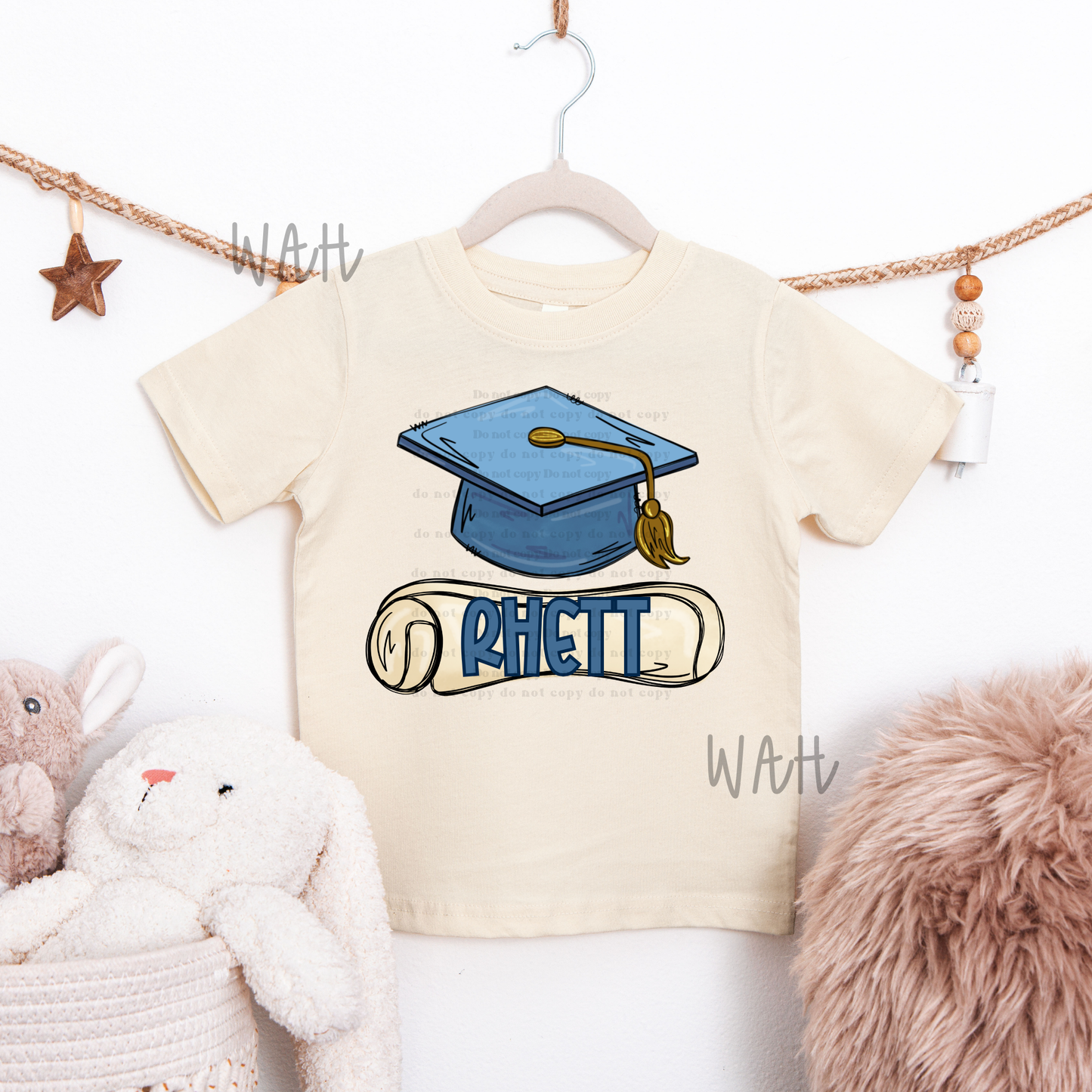 Blue Grad Cap Name Plate