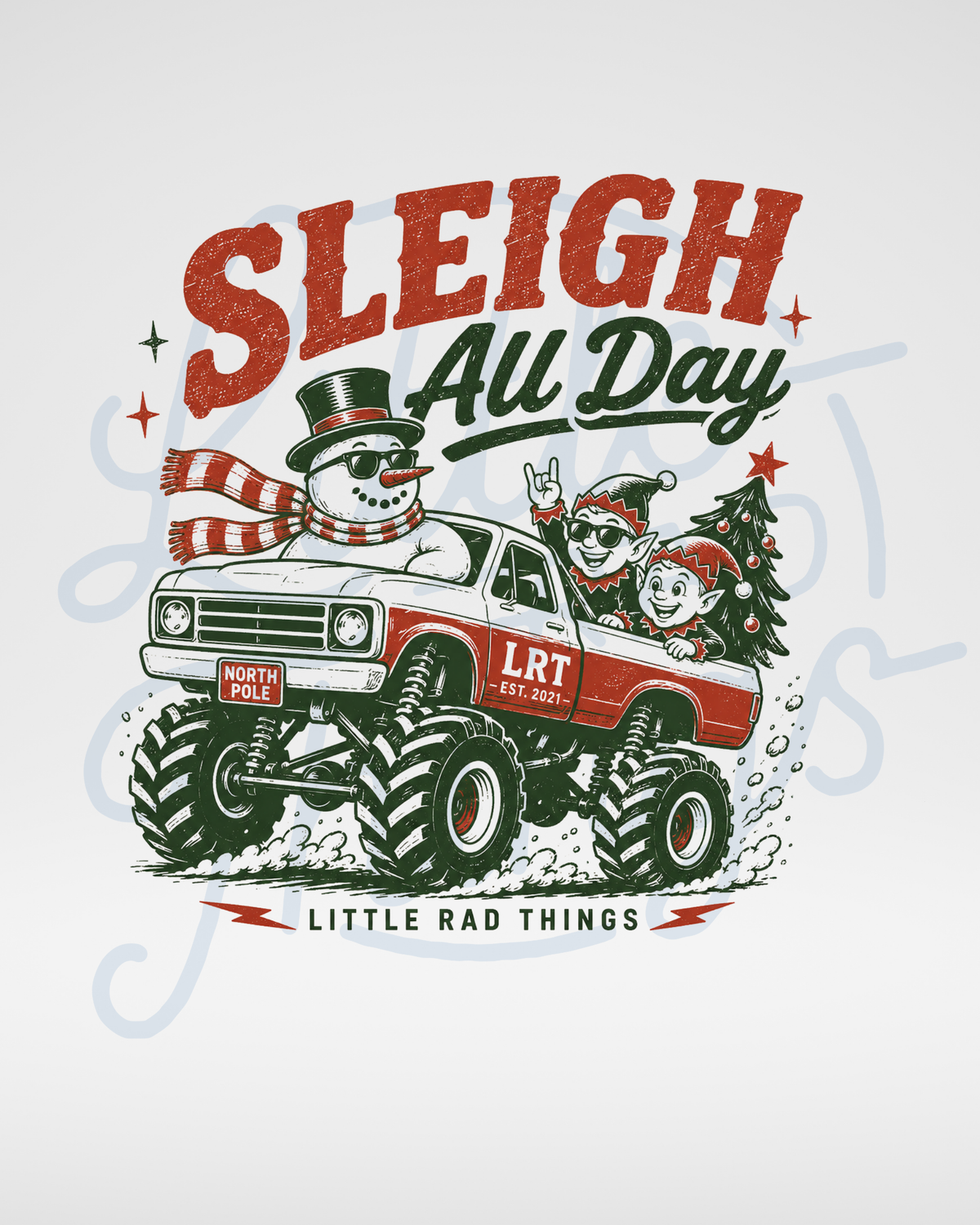 SLEIGH ALL DAY TODDLER CHRISTMAS MONSTER TRUCK TEE