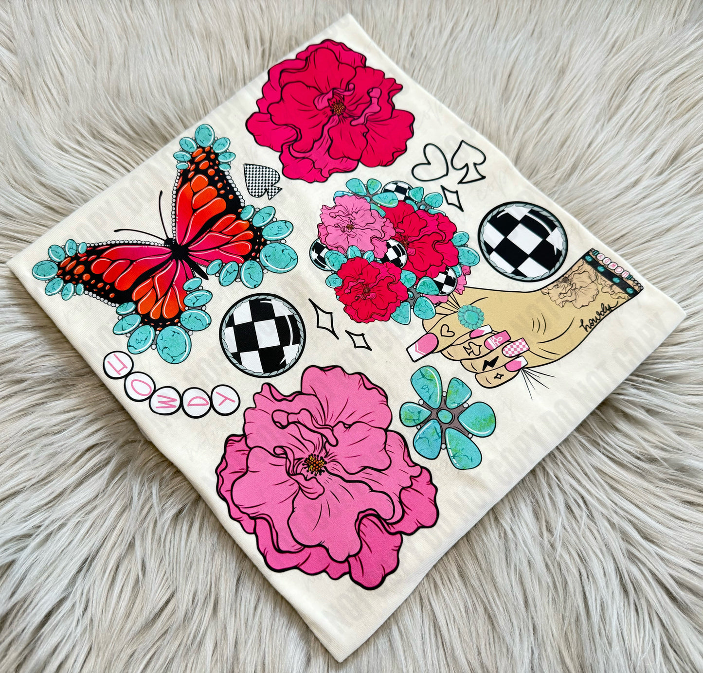 Checkered Turquoise Collage - WSe