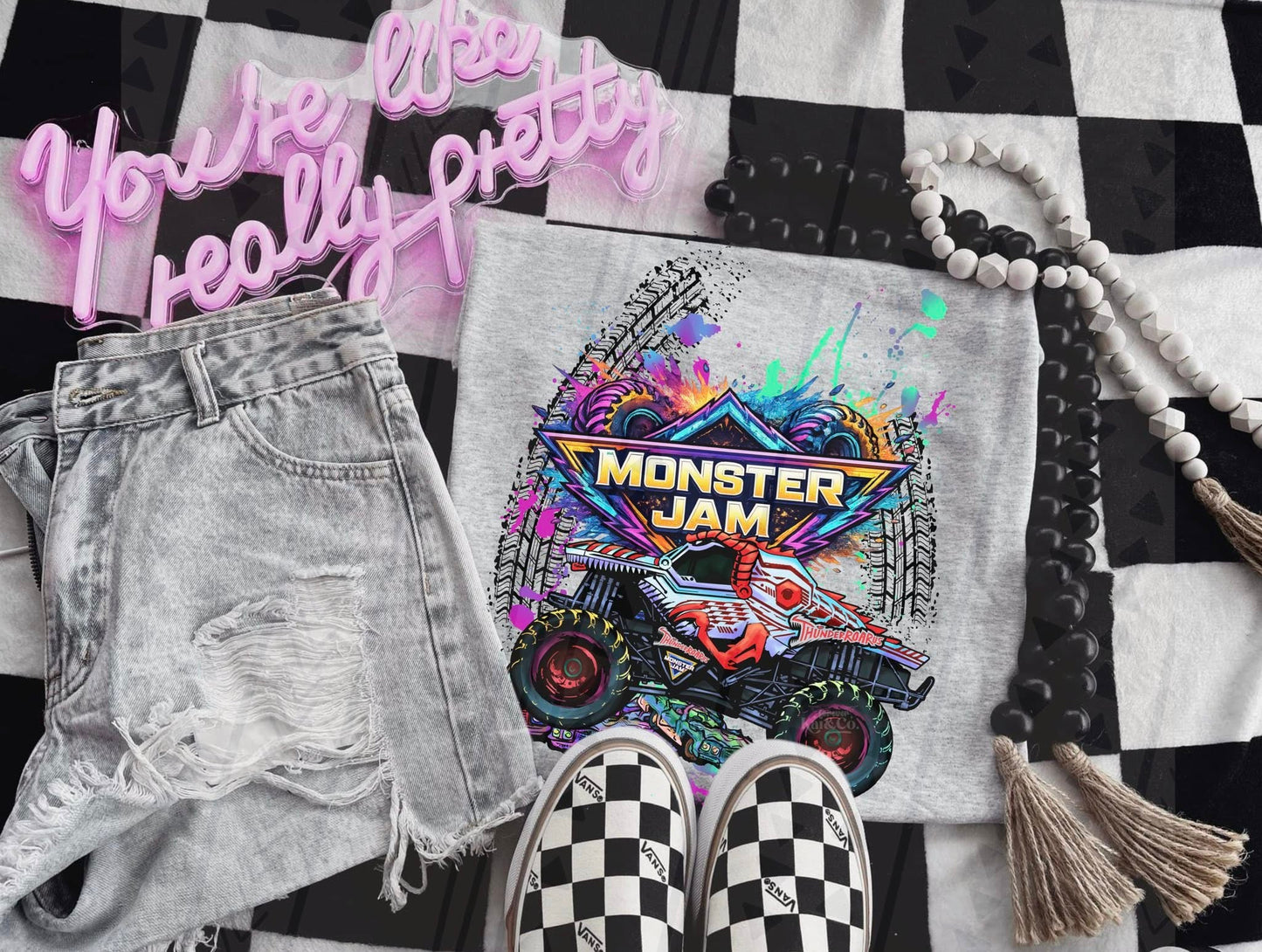 Neon/Bright Monster Jam- Adult