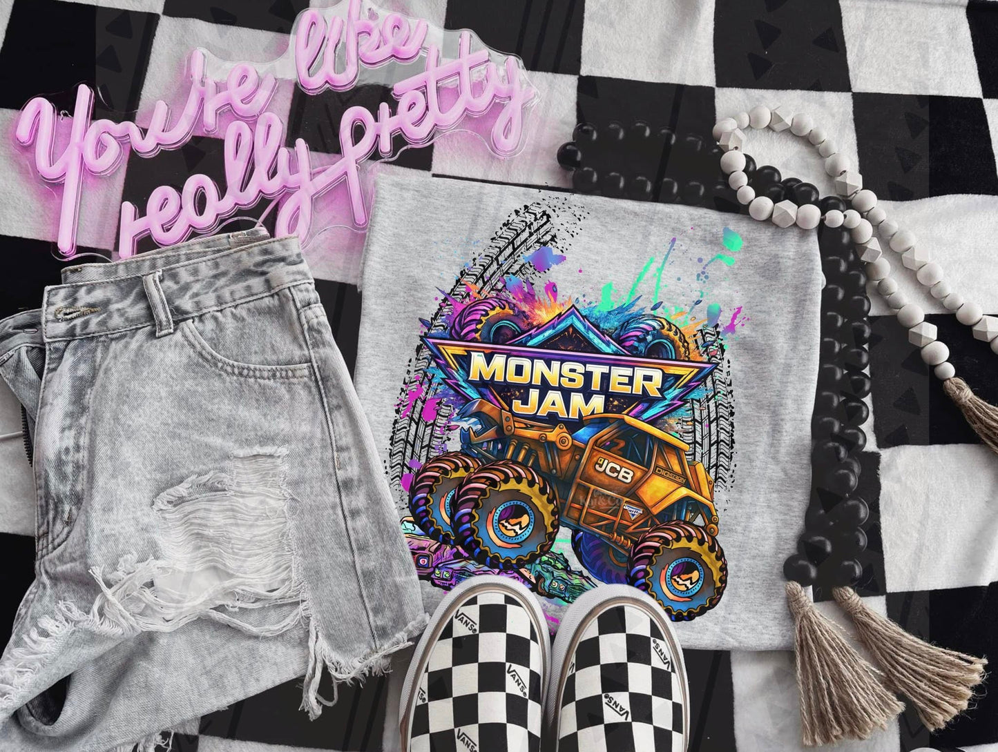 Neon/Bright Monster Jam- Adult