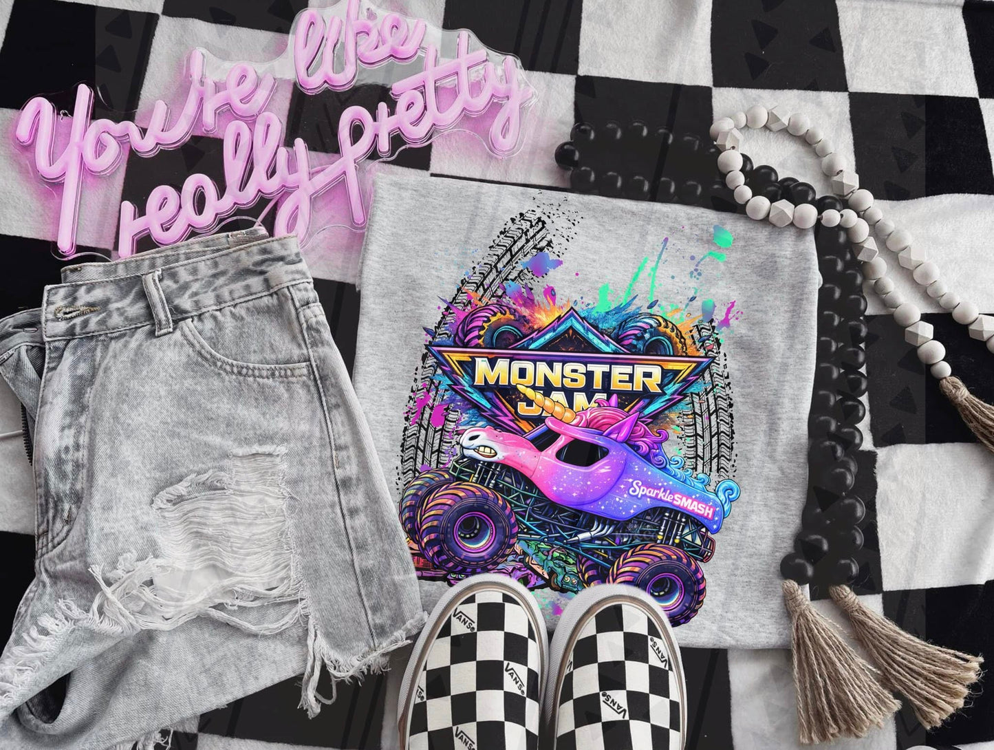 Neon/Bright Monster Jam- Adult