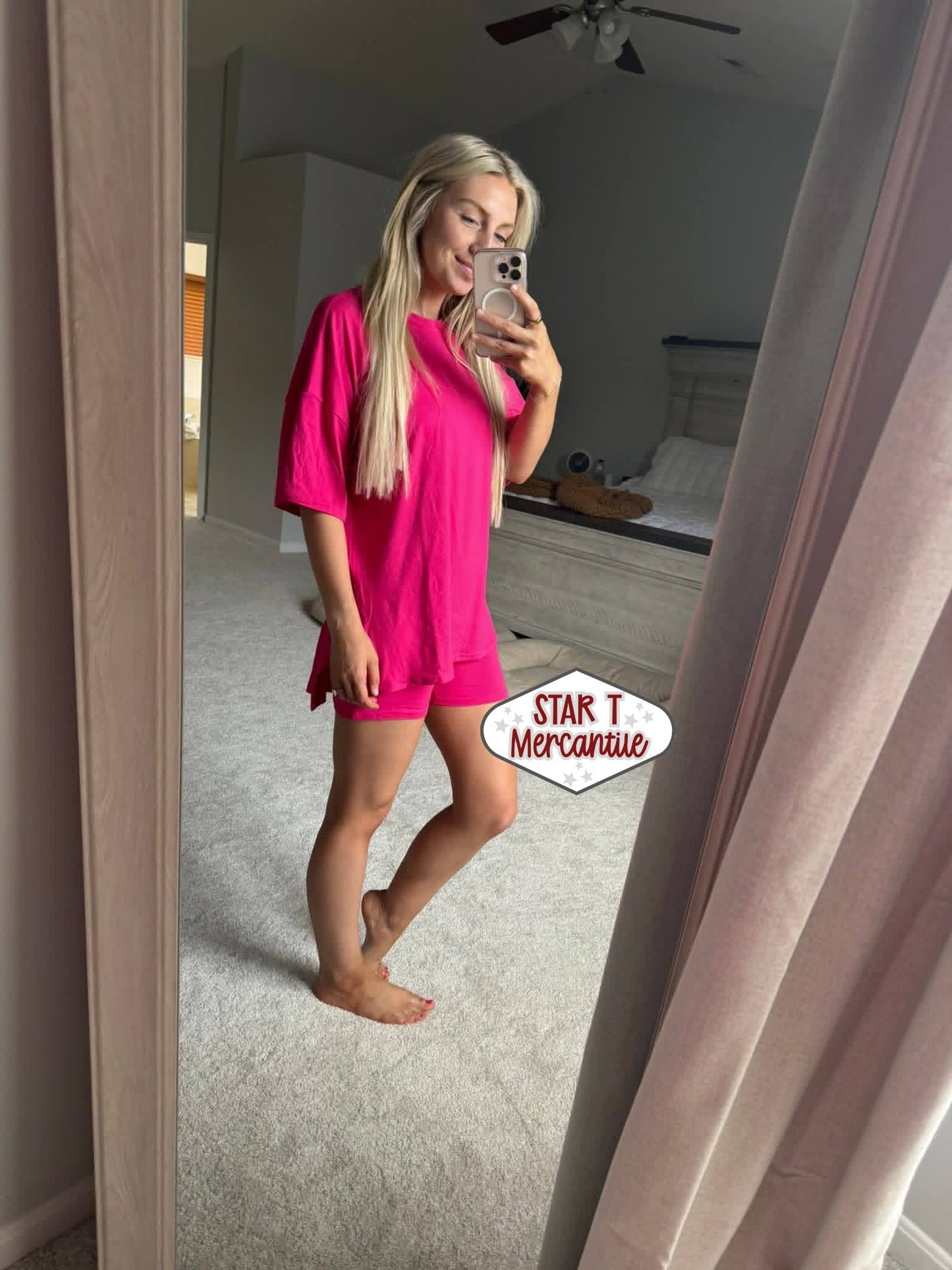 Women's Casual Tee + Biker Shorts Set