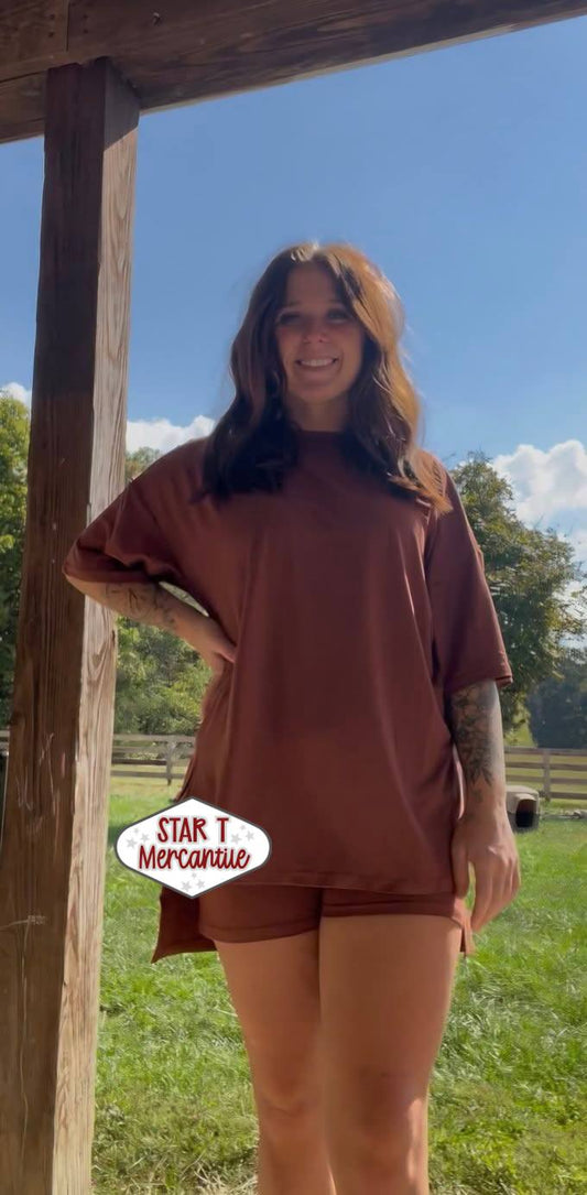 Women's Casual Tee + Biker Shorts Set