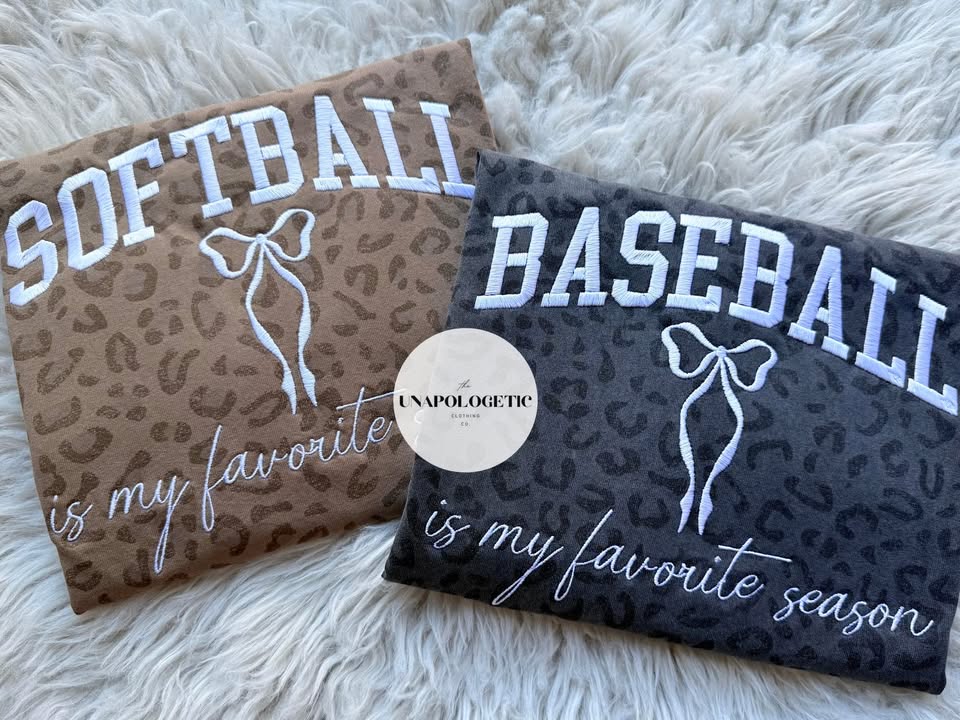 Baseball /Softball is my favorite season Embroidered Cotton Collective - WS
