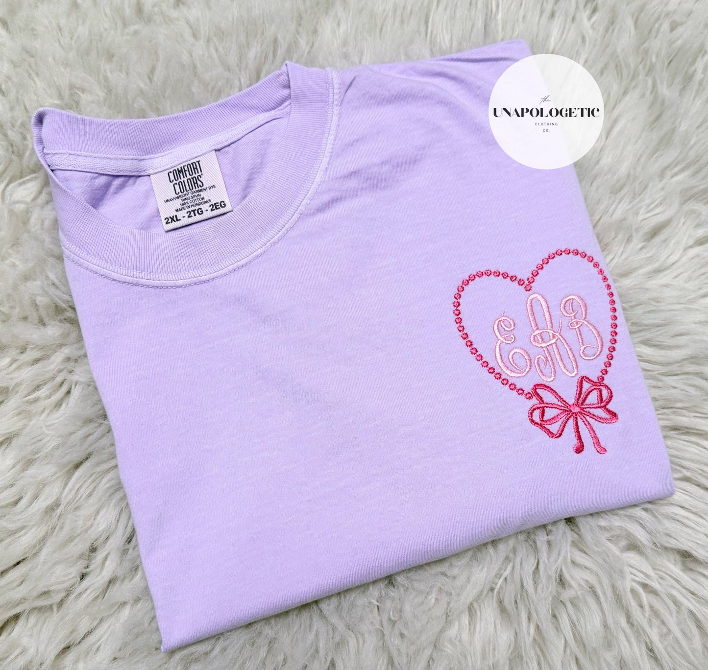 Heart With Bow Monogram (Embroidered) -WS