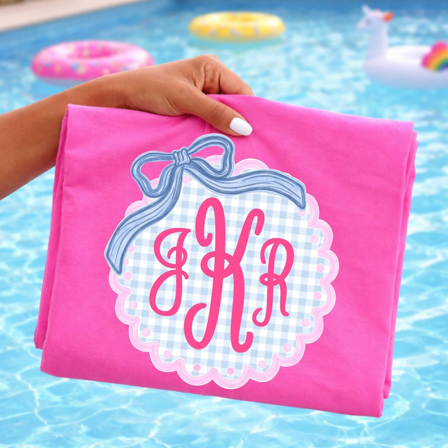 Scalloped Plaid Monogram - WS