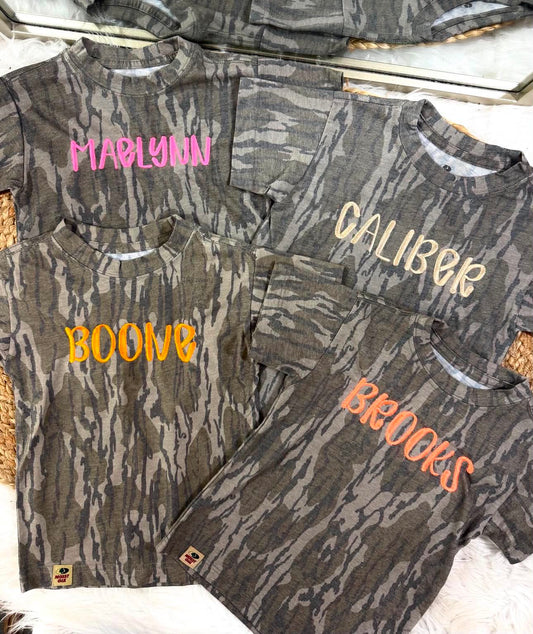 Camo Embroidered Name Tee
