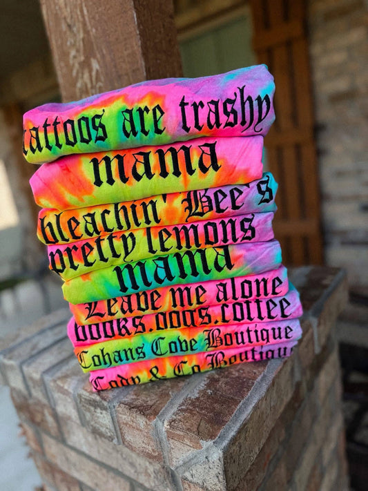 Custom Name Tie Dye- Neon