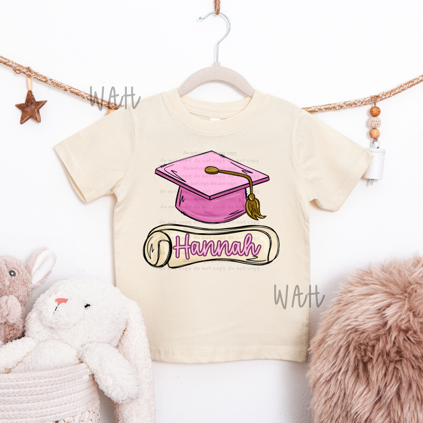 Pink Grad Cap Name Plate