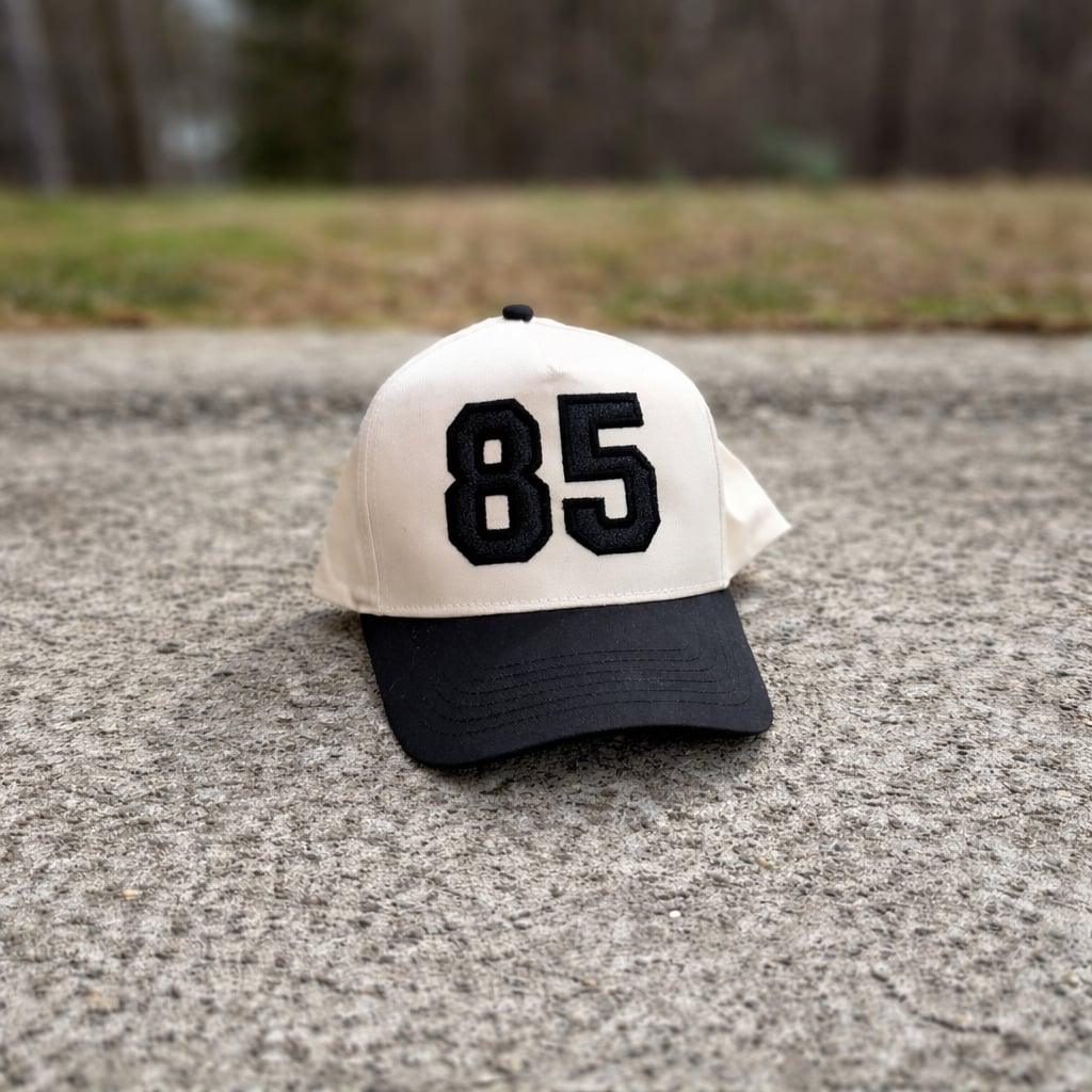 Collegiate Number or Letter Glitter HTV or Fabric Applique Embroidered Adjustable Five-Panel Twill Hat