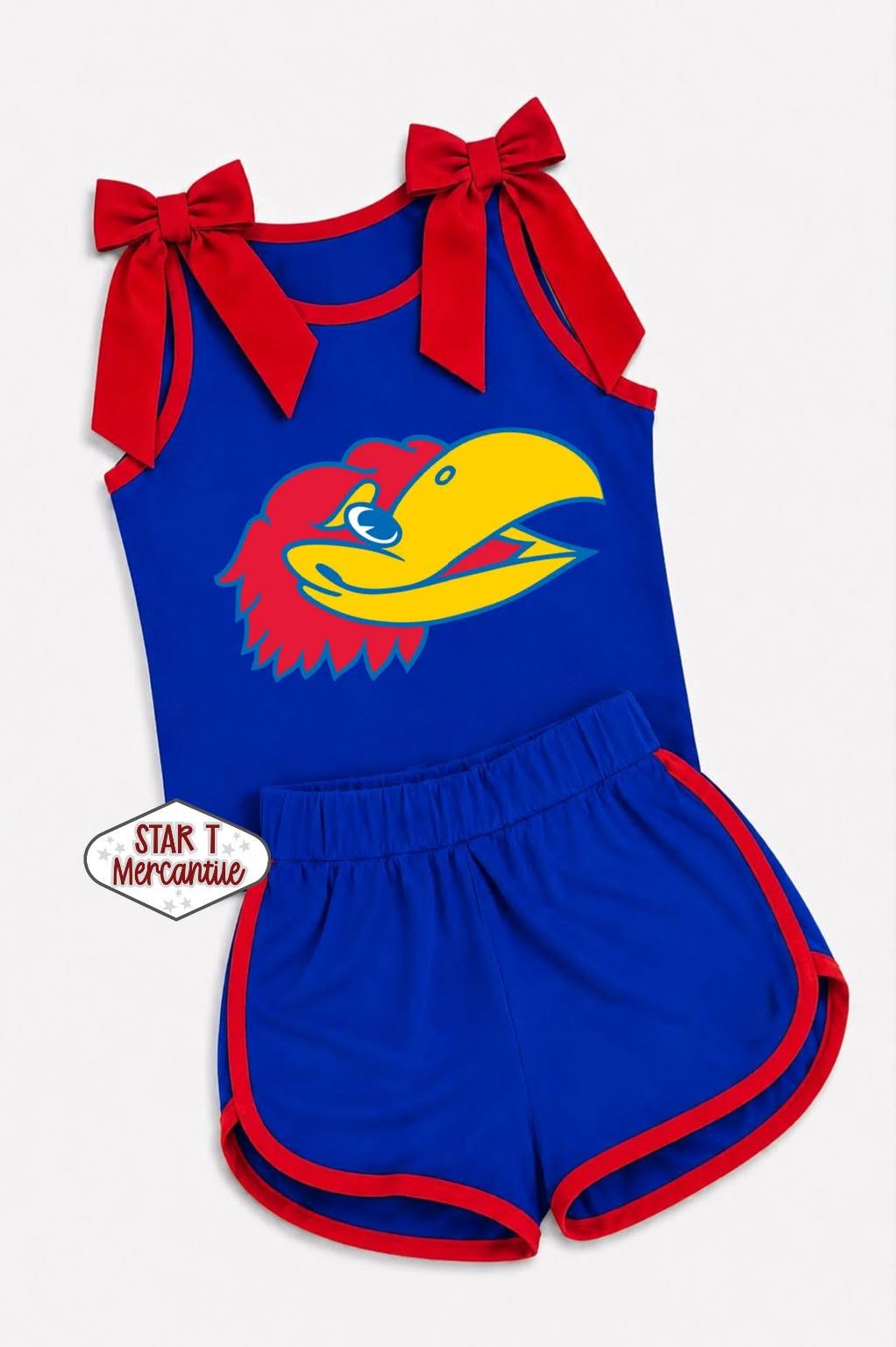 Custom Bow Tank + Cheer Short Set