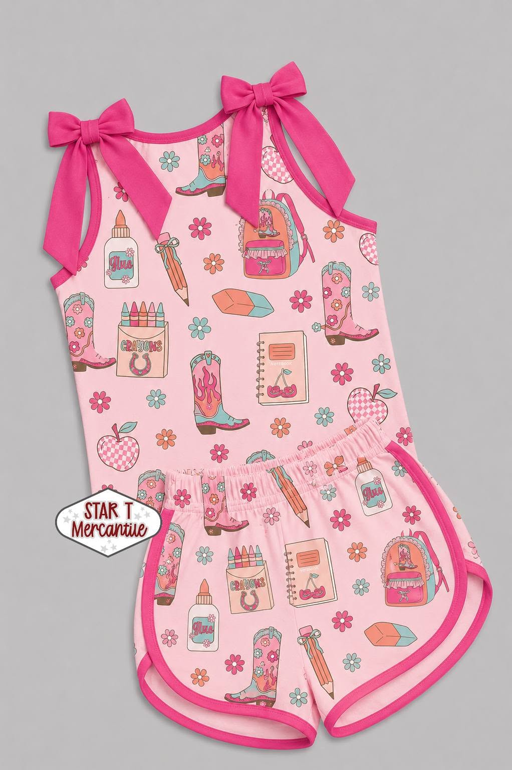 Custom Bow Tank + Cheer Short Set