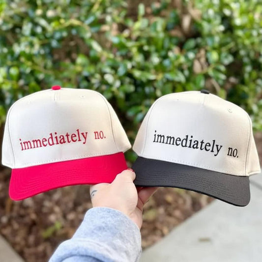 Immediately No Embroidered Adjustable Five-Panel Twill Hat