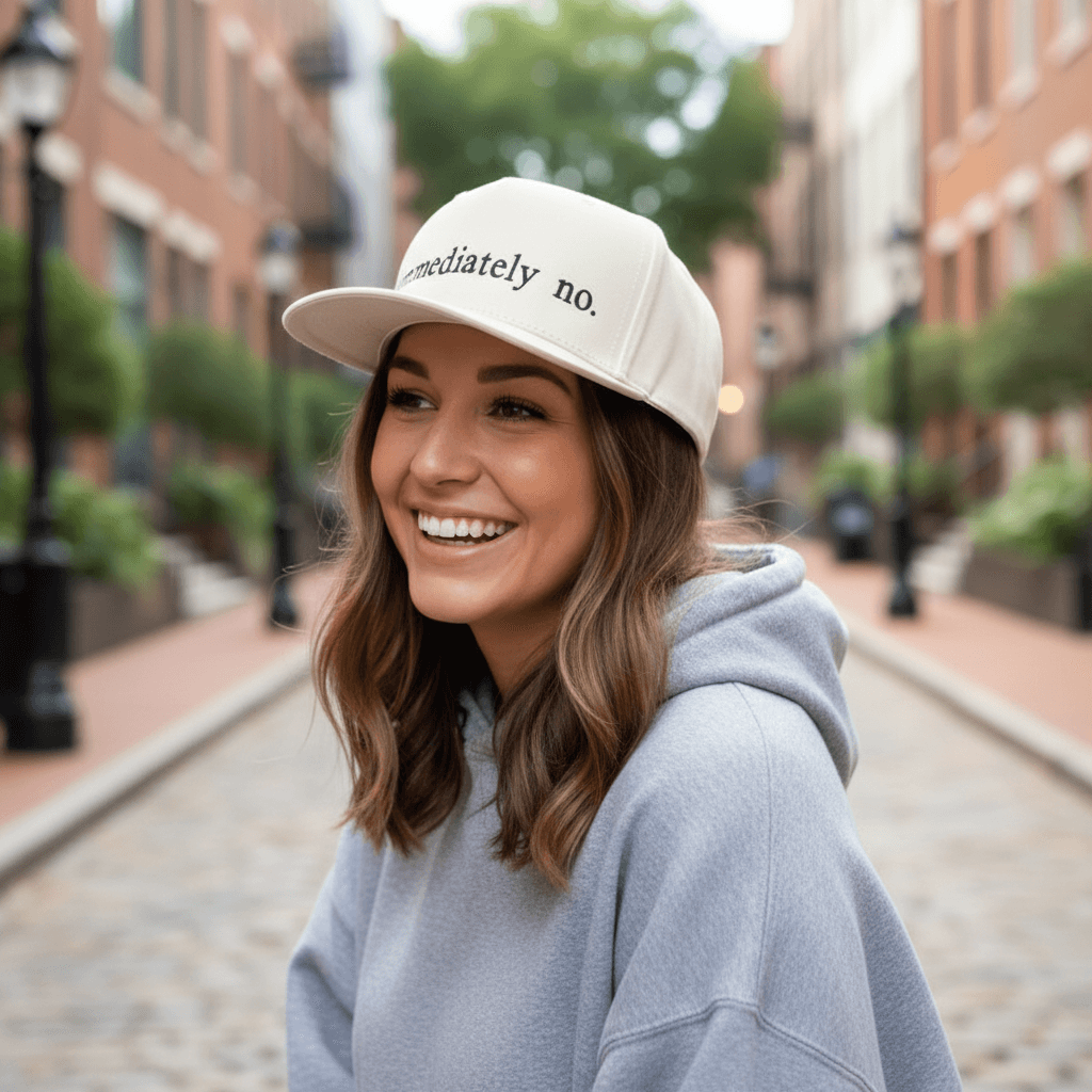 Immediately No Embroidered Adjustable Five-Panel Twill Hat