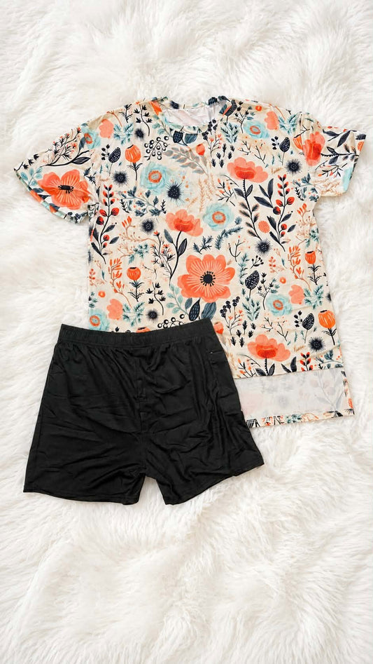 Custom Print T-Shirt Biker Shorts Set