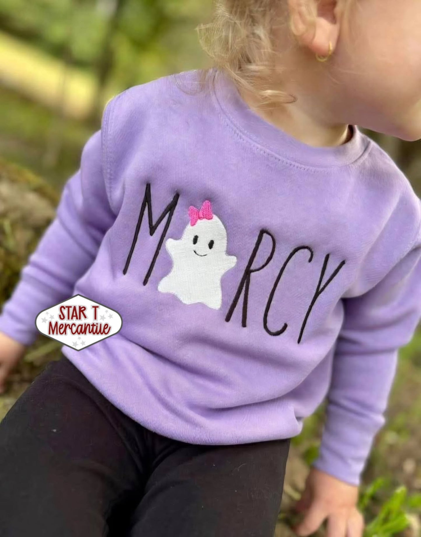 Glow In The Dark Embroidered Ghost Sweatshirt