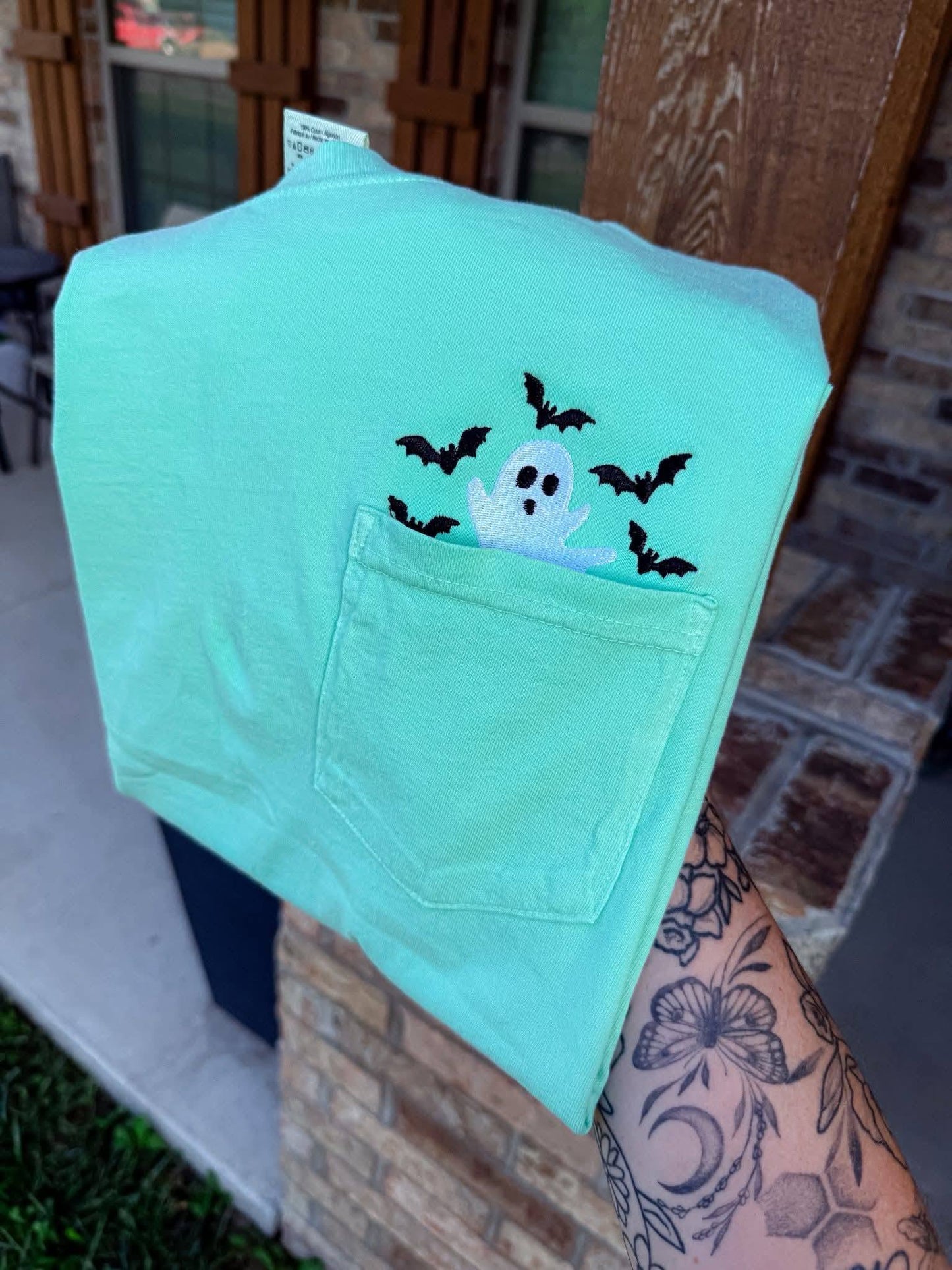 Ghost/Bats Pocket Tee