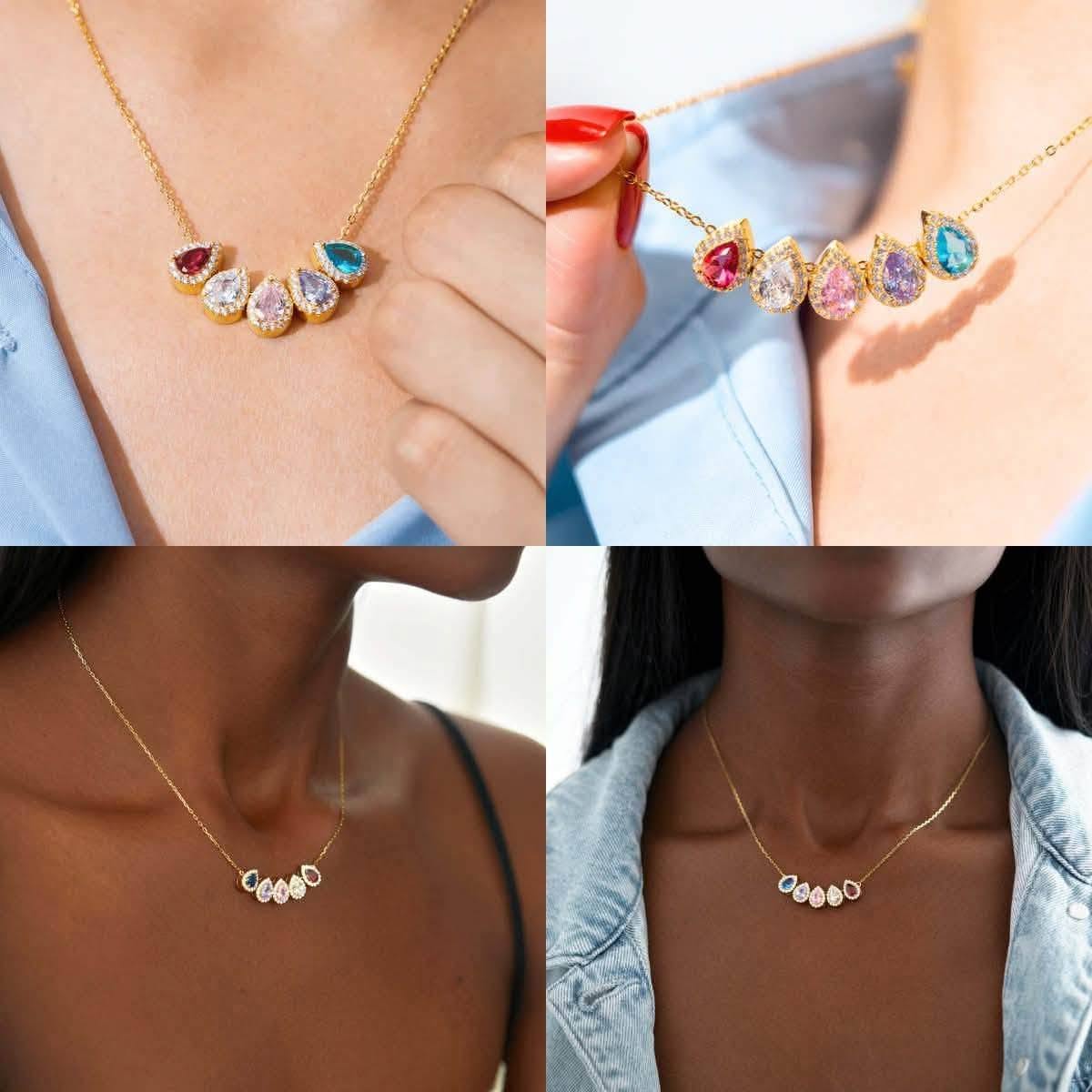 Personalized Tears of Joy Birthstone Necklace