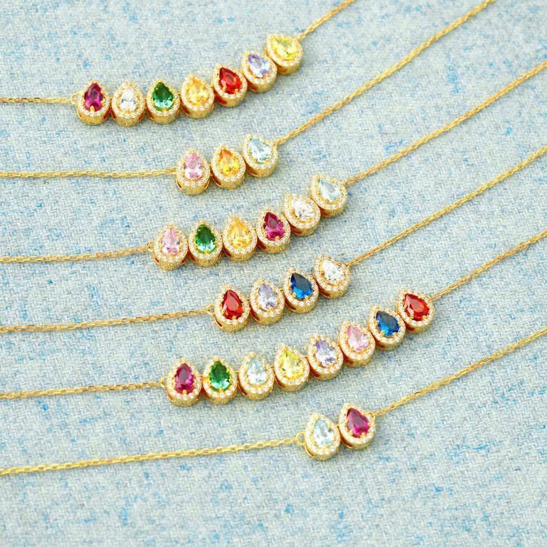 Personalized Tears of Joy Birthstone Necklace