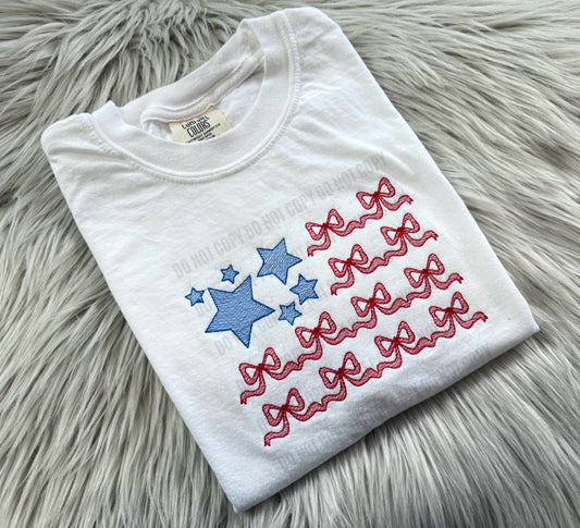 Coq Flag with Bows (Embroidered) -WS