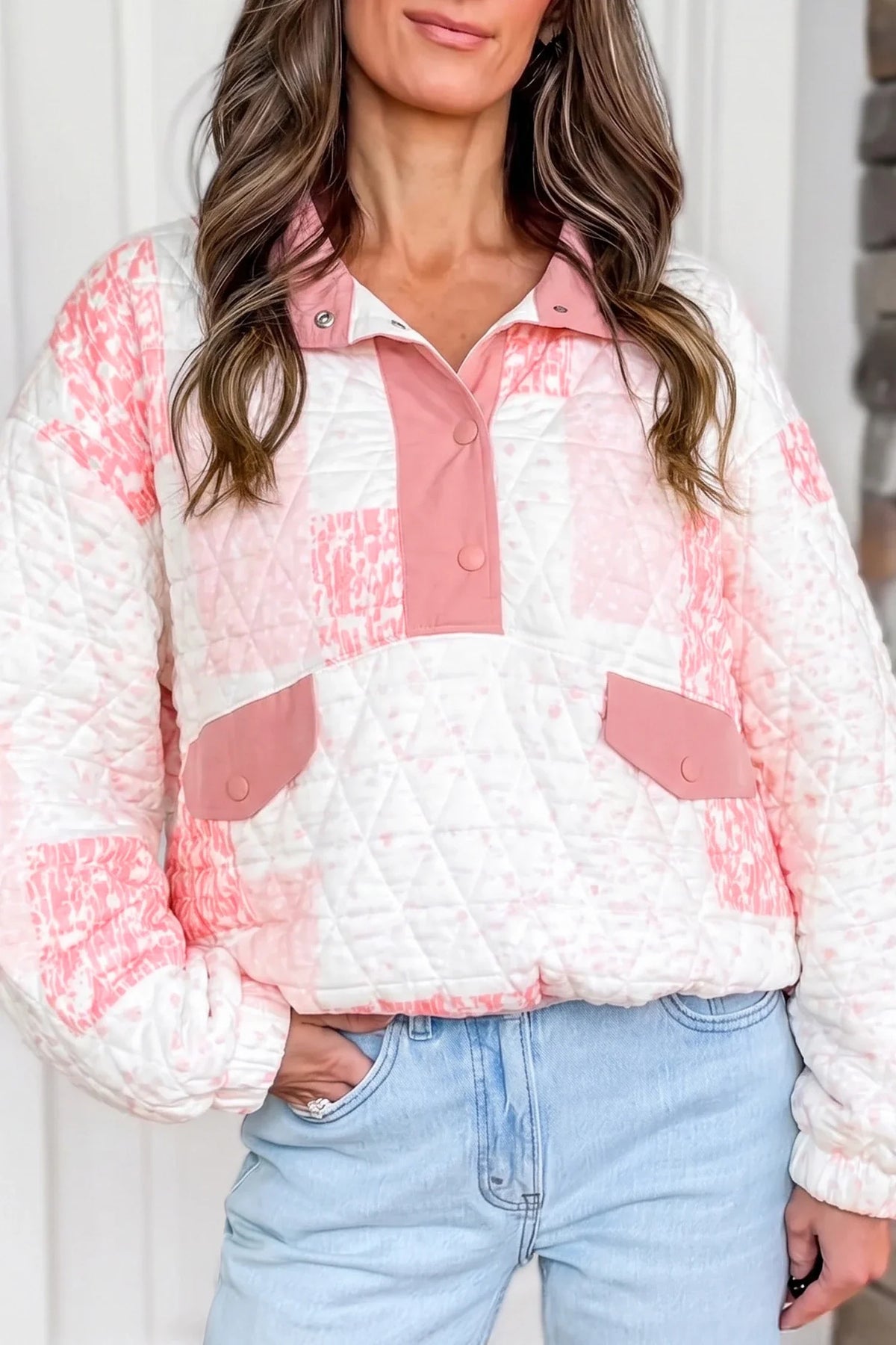 Pink Floral Quilted Pullover - Closes 10.17