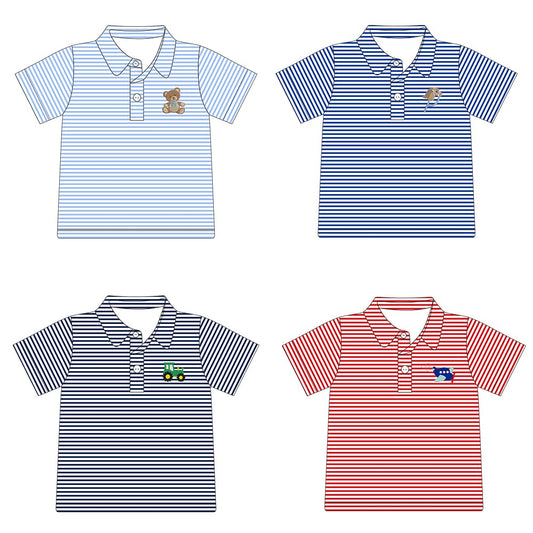 Striped Embroidered Polo Collection - ETA early March
