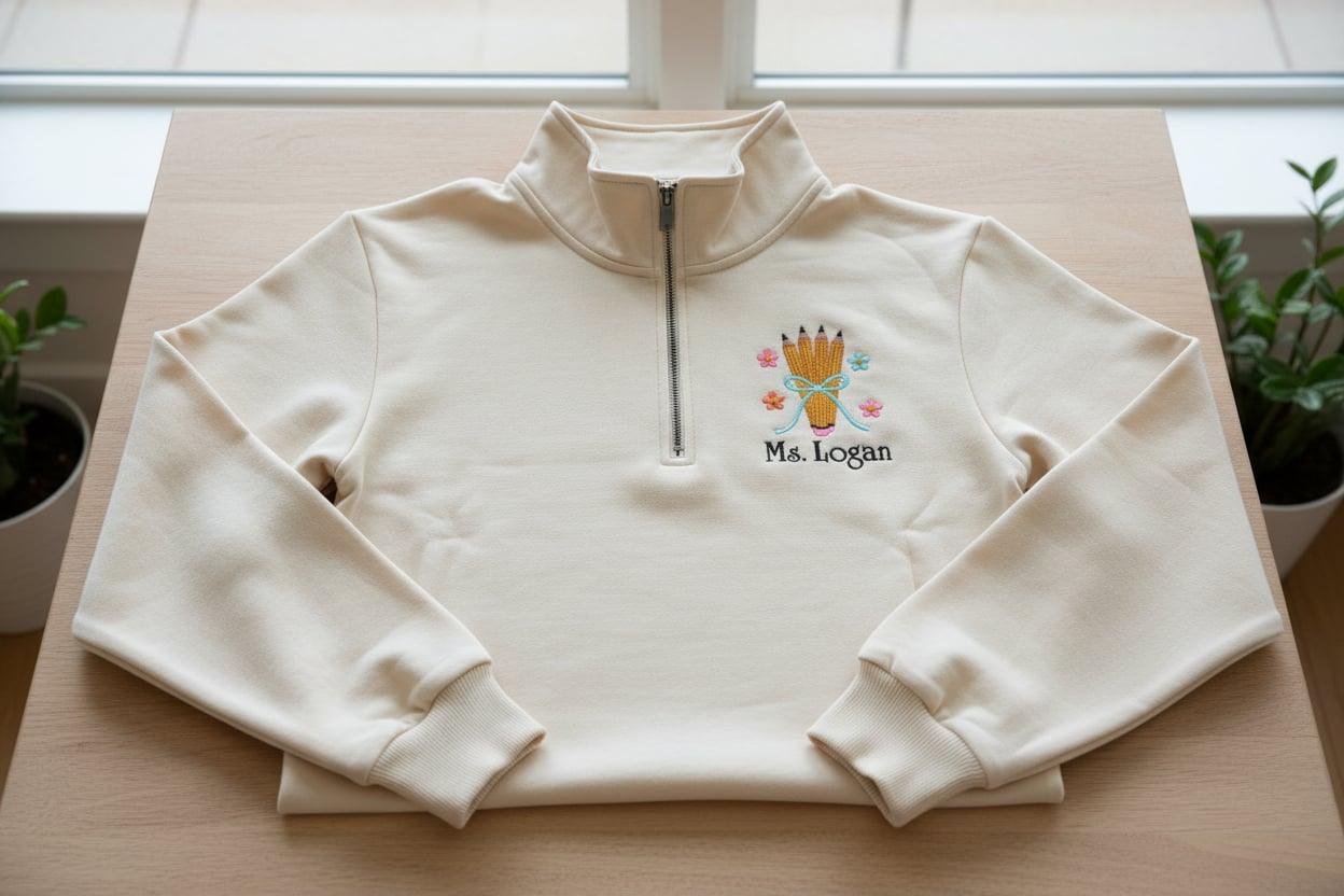 Pencil Bouquet with Custom Name Embroidered Shirt | Teacher Gift