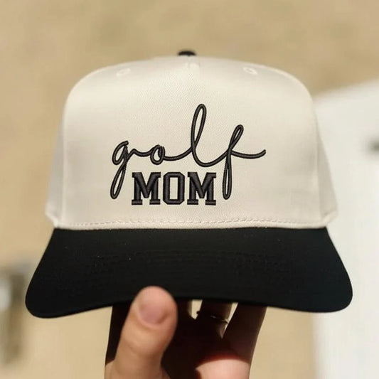 Golf Mom Embroidered Adjustable Five-Panel Twill Hat