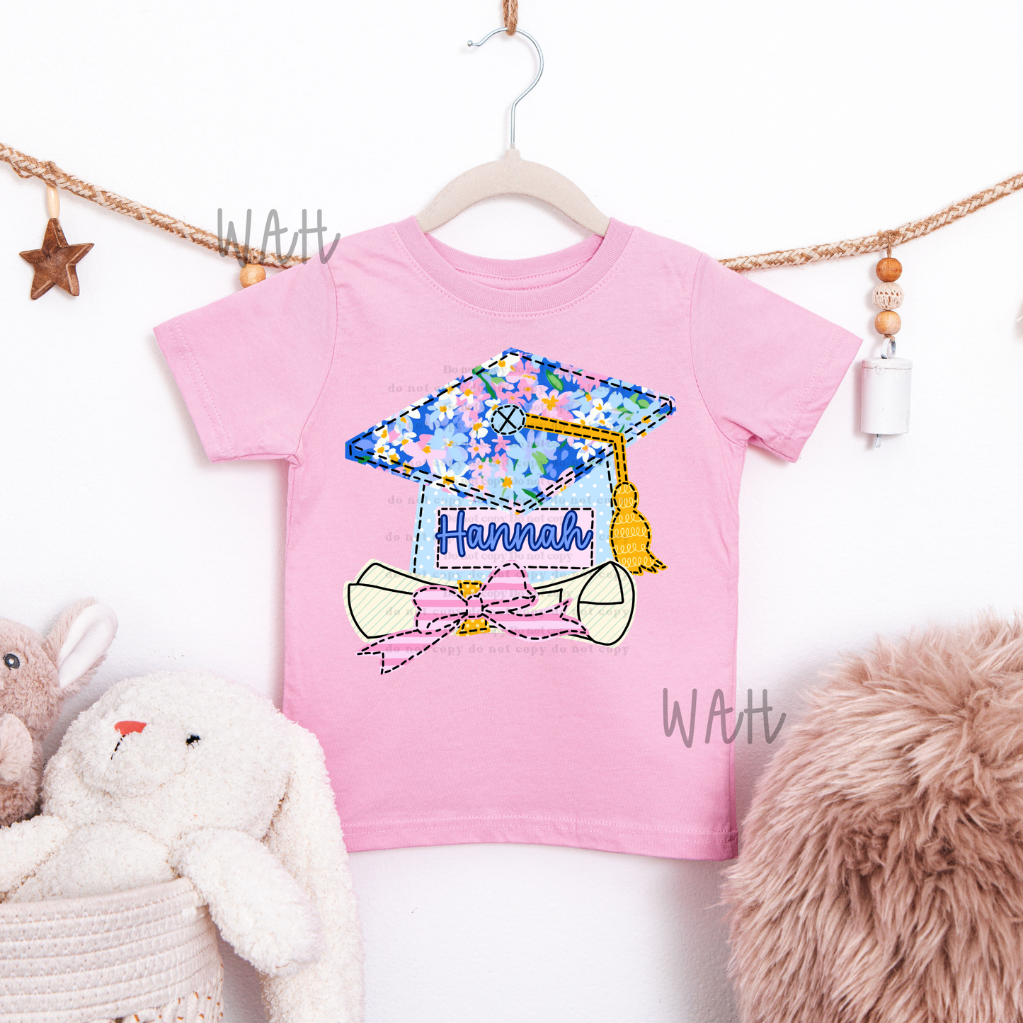 Floral Grad Cap Name Plate