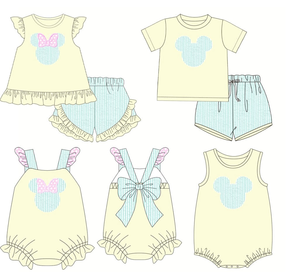 Seersucker Mouse Appliqué Collection - ETA early March