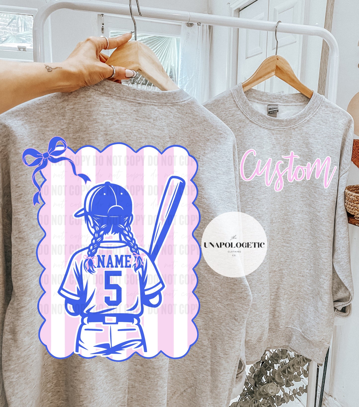 Striped Front and Back Custom Baseball - WS
