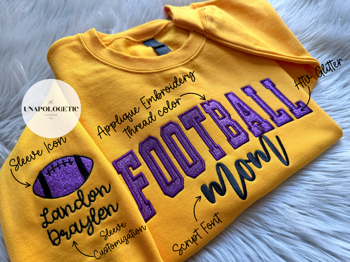 Custom Glitter Embroidered Applique - WS