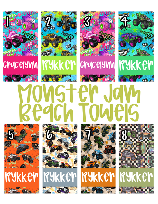 Monster Jam Beach Towels