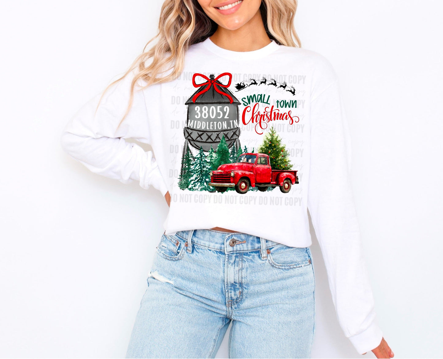 Custom Water Tower Small Town Christmas - WS