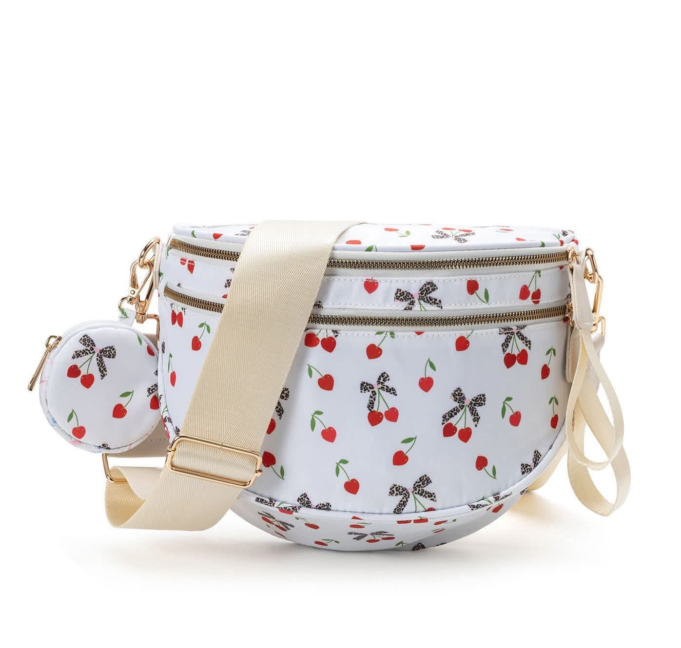 Bows Printed Crossbody Bag