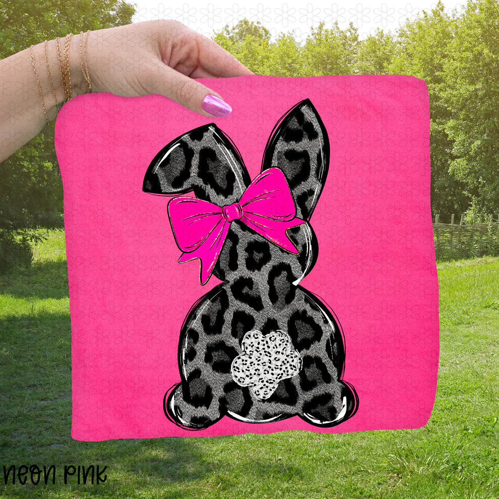 Black Leopard Bunny Pink Bow - YOUTH