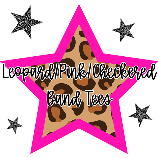 Leopard/Checkered/Pink Band Tees - WS