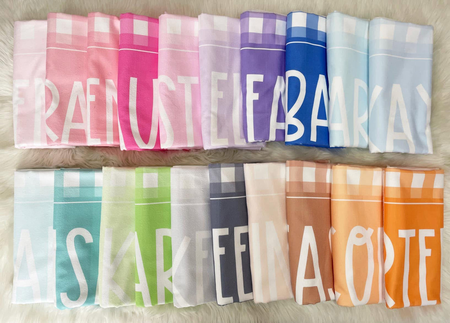 Gingham Print Beach Towels