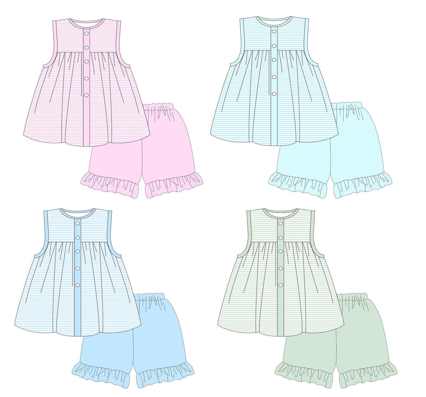 Striped Girl Short Sets - ETA early March