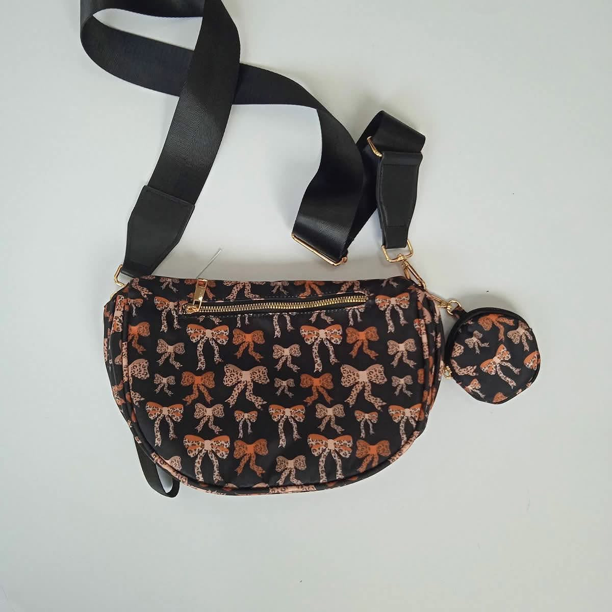 Bows Printed Crossbody Bag