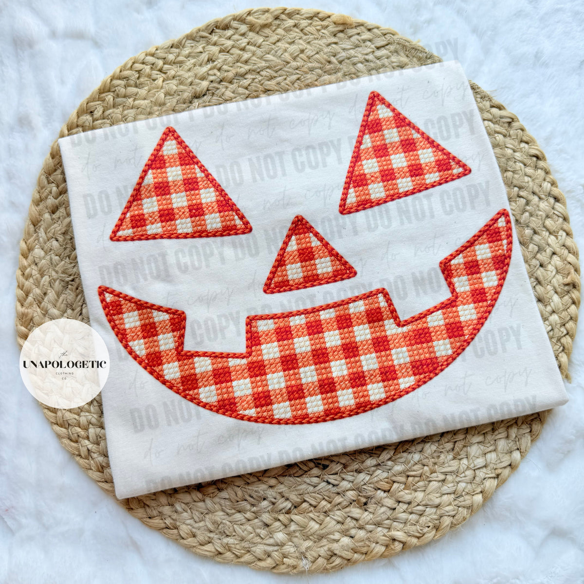 Orange Plaid Jack O'Lantern - WS