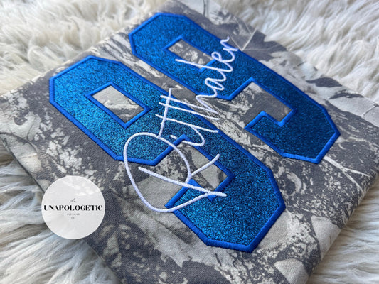 Custom Team Number And Name Cotton Collective Embroidered Applique - WS