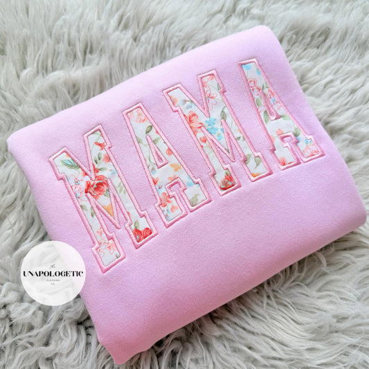 Mama Floral Applique - Embroidered - WS