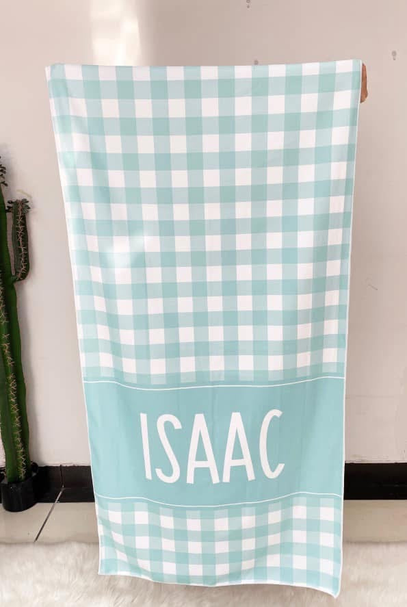 Gingham Print Beach Towels